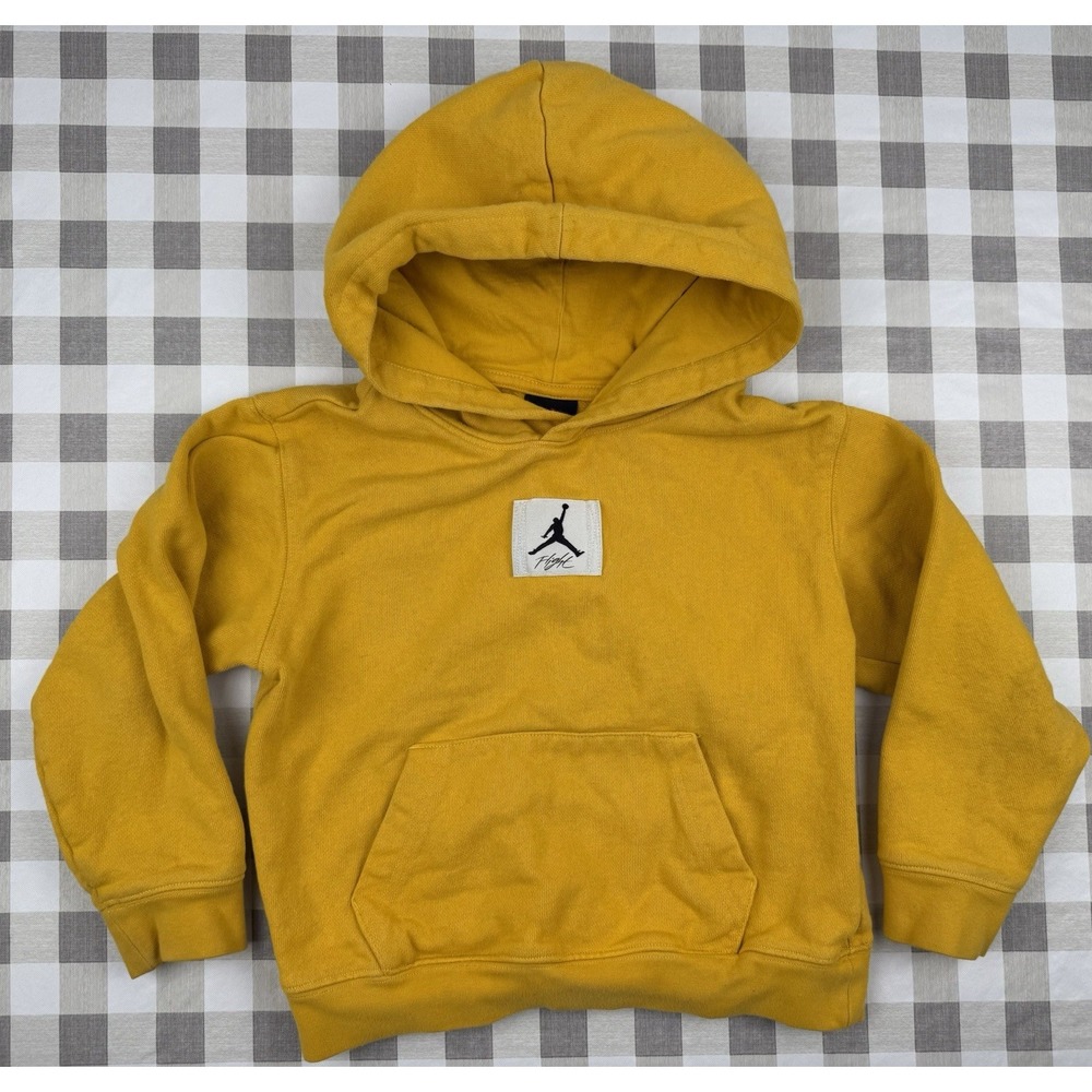 Jordan Hoodie Youth Small Yellow Pullover Logo Kids Streetwear Size 6